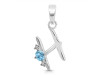 Blue Topaz & White Topaz Alphabet H Pendant BTZ-RDA-8.