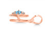 Blue Topaz & White Topaz Alphabet H Pendant BTZ-RDA-8.