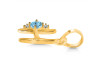 Blue Topaz & White Topaz Alphabet H Pendant BTZ-RDA-8.