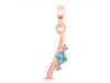 Blue Topaz & White Topaz Alphabet I Pendant BTZ-RDA-9.