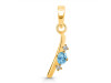Blue Topaz & White Topaz Alphabet I Pendant BTZ-RDA-9.