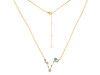 Pisces Zodiac Star Constellation Blue Topaz & White Topaz Necklace BTZ-RDN-387.