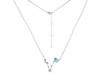 Pisces Zodiac Star Constellation Blue Topaz & White Topaz Necklace BTZ-RDN-387.