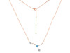 cancer Zodiac Star Constellation Blue Topaz & White Topaz Necklace BTZ-RDN-486.