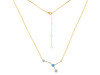 cancer Zodiac Star Constellation Blue Topaz & White Topaz Necklace BTZ-RDN-486.