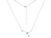 cancer Zodiac Star Constellation Blue Topaz & White Topaz Necklace BTZ-RDN-486.