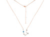 Aquarius Zodiac Star Constellation Blue Topaz & White Topaz Necklace BTZ-RDN-487.