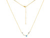 Aries Zodiac Star Constellation Blue Topaz & White Topaz Necklace BTZ-RDN-488.