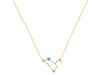 Leo Zodiac Star Constellation Blue Topaz & White Topaz Necklace BTZ-RDN-493.