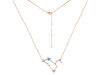 Leo Zodiac Star Constellation Blue Topaz & White Topaz Necklace BTZ-RDN-493.