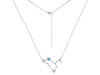 Leo Zodiac Star Constellation Blue Topaz & White Topaz Necklace BTZ-RDN-493.