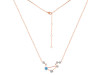 Libra Zodiac Star Constellation Blue Topaz & White Topaz Necklace BTZ-RDN-494.