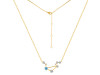Libra Zodiac Star Constellation Blue Topaz & White Topaz Necklace BTZ-RDN-494.