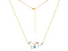 Sagittarius Zodiac Star Constellation Blue Topaz & White Topaz Necklace BTZ-RDN-496.