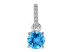 Swiss Blue Topaz & White Topaz Pendant SBTZ-RDP-549-CZ-LOOP.