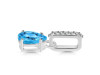 Swiss Blue Topaz & White Topaz Pendant SBTZ-RDP-550-CZ-LOOP.