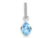 Blue Topaz & White Topaz Pendant BTZ-RDP-779-CZ-LOOP.