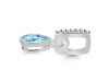 Blue Topaz & White Topaz Pendant BTZ-RDP-779-CZ-LOOP.