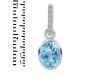 Blue Topaz & White Topaz Pendant BTZ-RDP-792-CZ-LOOP.