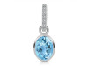 Blue Topaz & White Topaz Pendant BTZ-RDP-792-CZ-LOOP.