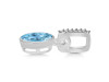 Blue Topaz & White Topaz Pendant BTZ-RDP-792-CZ-LOOP.