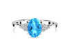 Swiss Blue Topaz & White Topaz Ring SBTZ-RR-364.