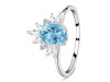 Blue Topaz & White Topaz Ring BTZ-RR-405.