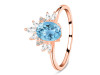 Blue Topaz & White Topaz Ring BTZ-RR-405.