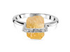 Citrine Raw Crystal & White Topaz Ring CIT-RR-381.