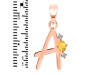 Citrine & White Topaz Alphabet A Pendant CIT-RDA-1.
