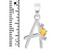Citrine & White Topaz Alphabet A Pendant CIT-RDA-1.