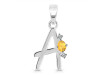 Citrine & White Topaz Alphabet A Pendant CIT-RDA-1.