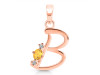 Citrine & White Topaz Alphabet B Pendant CIT-RDA-2.