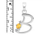 Citrine & White Topaz Alphabet B Pendant CIT-RDA-2.