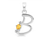 Citrine & White Topaz Alphabet B Pendant CIT-RDA-2.