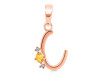 Citrine & White Topaz Alphabet C Pendant CIT-RDA-3.