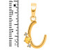 Citrine & White Topaz Alphabet C Pendant CIT-RDA-3.