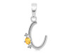 Citrine & White Topaz Alphabet C Pendant CIT-RDA-3.
