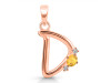 Citrine & White Topaz Alphabet D Pendant CIT-RDA-4.