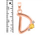 Citrine & White Topaz Alphabet D Pendant CIT-RDA-4.