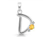 Citrine & White Topaz Alphabet D Pendant CIT-RDA-4.