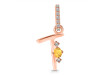 Citrine & White Topaz Alphabet T Pendant CIT-RDA-46.