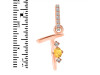 Citrine & White Topaz Alphabet T Pendant CIT-RDA-46.