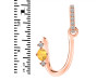 Citrine & White Topaz Alphabet U Pendant CIT-RDA-47.