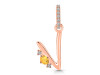 Citrine & White Topaz Alphabet V Pendant CIT-RDA-48.