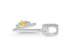 Citrine & White Topaz Alphabet V Pendant CIT-RDA-48.