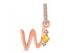 Citrine & White Topaz Alphabet W Pendant CIT-RDA-49.