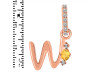 Citrine & White Topaz Alphabet W Pendant CIT-RDA-49.