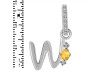 Citrine & White Topaz Alphabet W Pendant CIT-RDA-49.