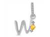 Citrine & White Topaz Alphabet W Pendant CIT-RDA-49.
